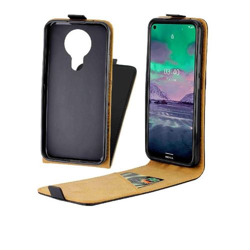 Flip Vertical Étui Pour Nokia 3.4 Housse De Protection Fente Pour Carte Cuir Tpu Style D'affaires - Noir