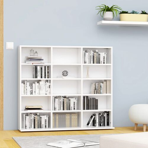 vidaXL Armoire à CD Blanc 100x23x89,5 cm Bois d¿ingénierie