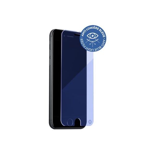 BIGBEN Connected Force Glass Anti-blue - Protection d'écran pour téléphone portable - 2.5D - verre - bleu légèrement transparent - pour Apple iPhone SE (2e génération)