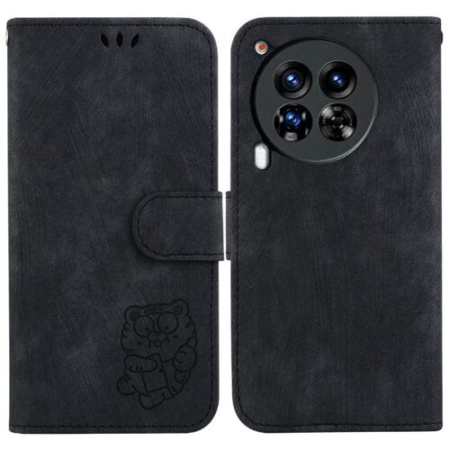 Étui Pour Tecno Camon 30 Premier Étui Portefeuille Flip Folio Carte De Poche Housse De Support Tigre Mignon En Relief - Noir