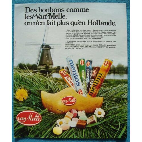 Publicité Papier - Bonbons Van Melle, Menthos, Mellini, Etc De 1975