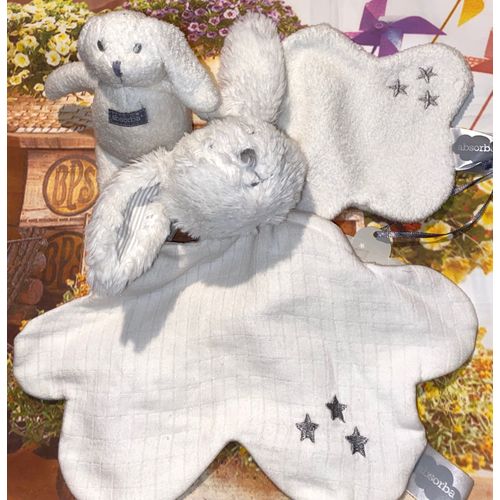 Doudou Lapin Blanc Absorba Martin Lange Coton Nuage Lot De Deux Doudous Lapins Jouets Bebe