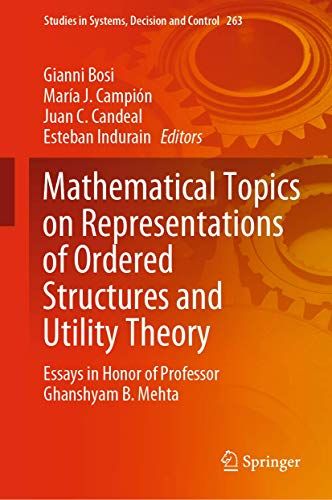 Mathematical Topics On Representations Of Ordered Structures And Utility Theory