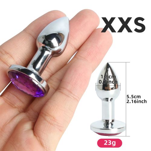 Plug Anal En Métal Pour Femme,Acier Inoxydable,Plug Anal Avec Bijoux,Jouet Anal En Cristal,Perle Anale,Jouets Sexuels Pour Femme,Jeu Pour Adulte - Type 1pcs Purple Xxs