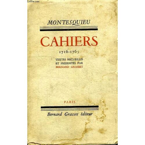 Cahiers 1716-1765.