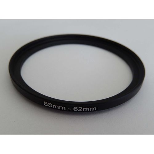 vhbw Bague d'adaptation de filtre Step-Up de 58 mm vers 62 mm pour objectif d'appareil photo - Adaptateur, métal, noir