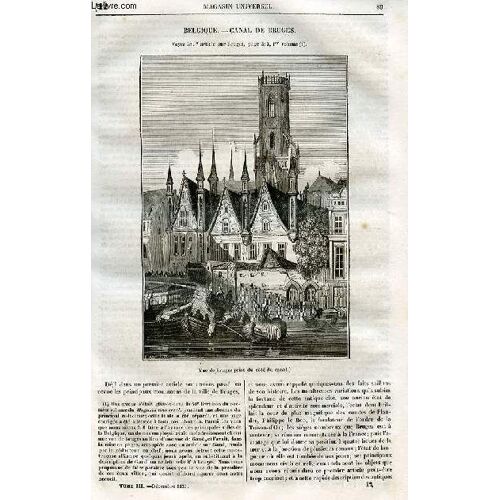 Le Magasin Universel - Tome Troisième - Livraison N°12 - Belgique - Canal De Bruges .