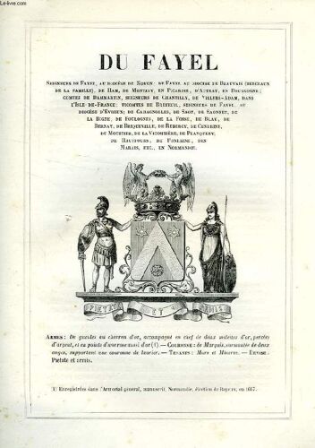 Armorial De La Noblesse De France, Extrait: Du Fayel