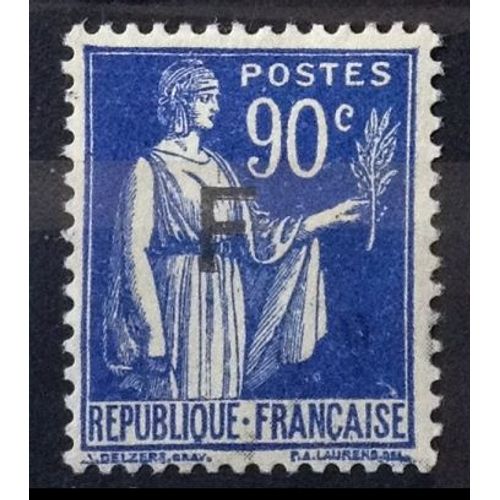 Fm Paix 90c Outremer - F Noir (Très Joli N° 10) Oblitération Très Légère - Cote 3,00 - France Année 1939 - Brn83 - N28959