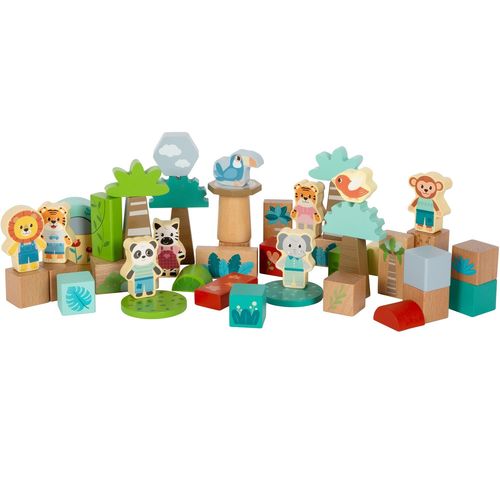 Blocs de construction en bois Jungle Friends