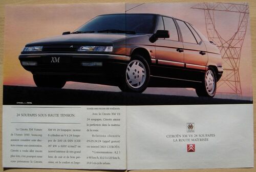 Publicité Papier - Voiture Citroën X M V6 24s De 1990