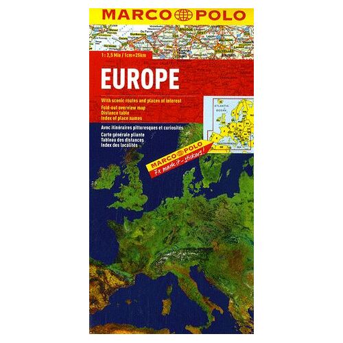 Marco Polo Länderkarte Europa 1 : 2 500 000 (Physisch)
