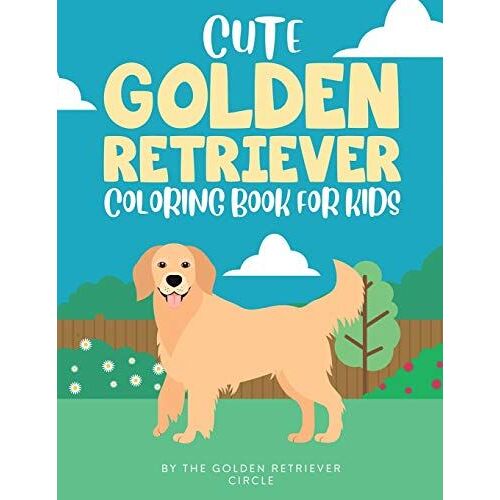 Cute Golden Retriever Coloring Book For Kids