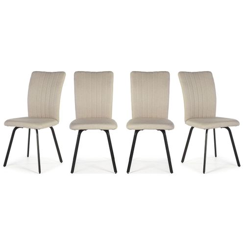 Lot De 4 Chaises En Tissu Beige