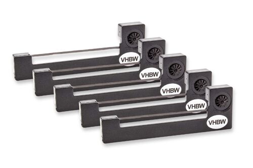 5 x ruban, ruban en nylon, bande d'encrage vhbw de type Epson ERC-05, Epson C43S015352, ERC-05B pour imprimante matricielle Sinclair Mindware MW 100.