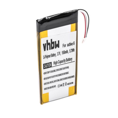 vhbw Batterie compatible avec Becker active 6 LMU plus, active.6 CE LMU, active.6 LMU GPS, appareil de navigation (1550mAh, 3,7V, Li-polymère)