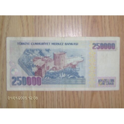 Billet 250 000 Turk Annee 1970