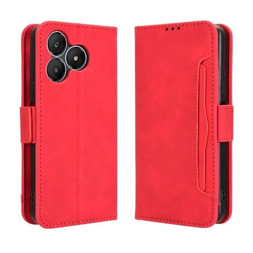 Étui Pour Wiko T20 Titulaire De La Carte Réglable Détachable Fermeture Magnétique Couverture Portefeuille En Cuir, - Rouge