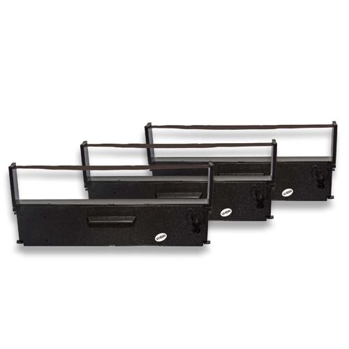 vhbw 3x Ruban encreur compatible avec Epson TM-U 590, TM-H 5000 Serie, TM-H 5000 P, TM-H 5000 II imprimante matricielle ou de reçus - noir