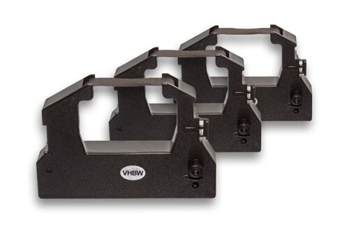 vhbw 3x Ruban encreur compatible avec Fujitsu Auto Tote AT-3000 Receipt Printer, 2971 BCS, 2975 imprimante matricielle ou de reçus - noir