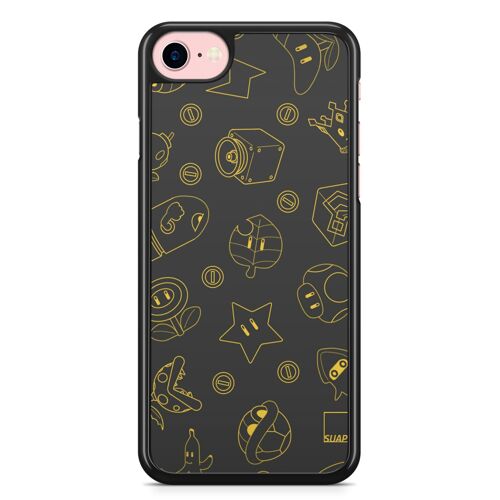 Coque Fifrelin Noire pour iPhone 7 et iPhone 8 Super Mario Kart Switch Deluxe Items