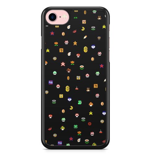 Coque Fifrelin Noire pour iPhone 7 PLUS et iPhone 8 PLUS Super Mario Bros Items