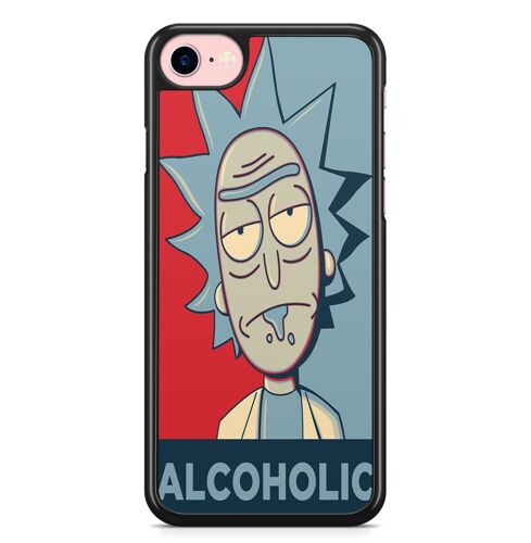 Coque Fifrelin Noire pour iPhone 7 et iPhone 8 Rick et Morty Alcoholic Alcoolique