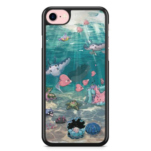 Coque Fifrelin Noire Pour Iphone 6 Plus Et Iphone 6s Plus Pokemon Type Eau Art Kawaii