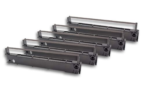 vhbw 5x Ruban encreur compatible avec Amstrad PCW 8515, 8259, 8521, 8256 imprimante matricielle ou de reçus - noir