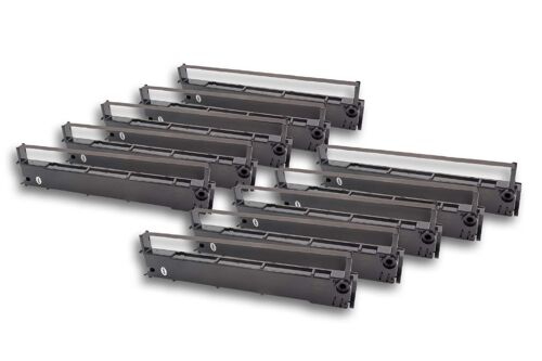 vhbw 10x Ruban encreur compatible avec Amstrad PCW 8515, 8259, 8521, 8256 imprimante matricielle ou de reçus - noir