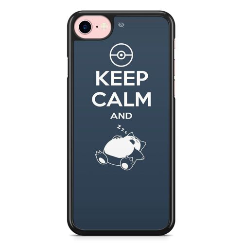 Coque Fifrelin Noire pour iPhone XR Keep calm and sleep Ronflex Pokemon Go