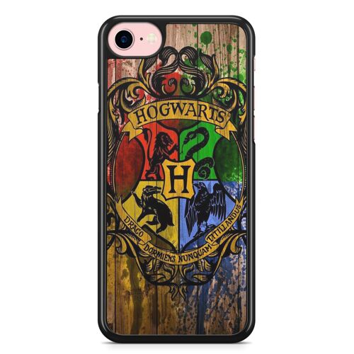 Coque Fifrelin Noire pour iPhone 7 et iPhone 8 Hogwarts Poudlard Logo