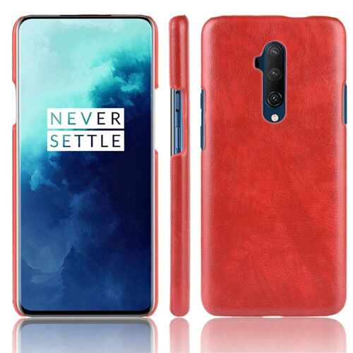 Rétro Étui Pour Oneplus 7t Pro Compatibilité Anti Éraflure Rétro Modèle De Litchi Housse De Protection - Rouge