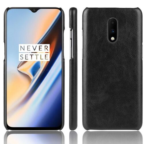Rétro Étui Pour Oneplus 7 Pro Compatibilité Rétro Anti Éraflure Housse De Protection Modèle De Litchi - Noir