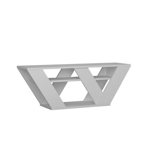 Meuble TV design Pipralla - L. 110 x H. 40 cm - Blanc