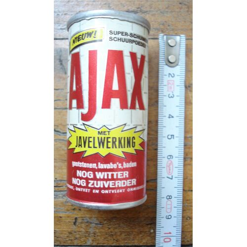 Ancienne Boite Metal Tole Echantillon Ajax Sample Tin,Ca 1970.