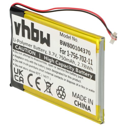 vhbw Batterie compatible avec Sony NWZ-A829BLK, NWZ-E454, NWZ-S738, NWZ-S738FBNC, NWZ-A845 lecteur de musique MP3 (750mAh, 3,7V, Li-polymère)