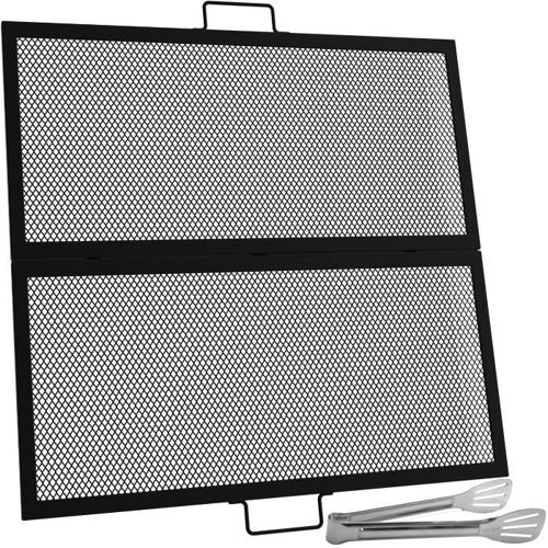 Grille de Cuisson Pour Foyer - VEVOR - Grille de Cuisson Carrée Grille de Foyer avec Marques X Pliable 36 "x 36 noir