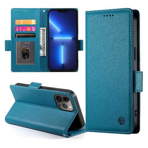 Flip Étui Pour Iphone 13 Pro Max Affaires Utilisation Quotidienne Portefeuille Emplacements Pour Cartes Flip - Bleu