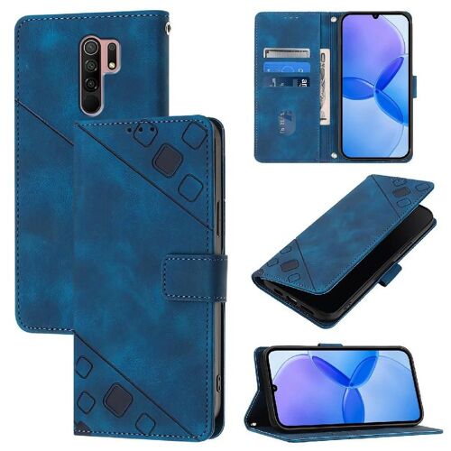 Étui Pour Xiaomi Poco M1/Poco M3 Cuir Magnétique Portefeuille À Rabot Titulaire De La Carte - Bleu
