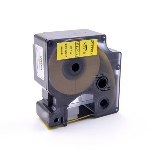 vhbw Ruban remplacement pour Dymo D1, 53718 pour imprimante d'étiquettes 7m x 24mm Noir sur Jaune