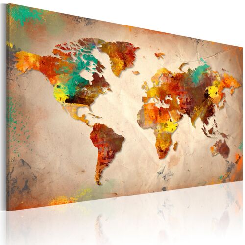 Tableau Cartes du monde Painted World 60 x 40 cm