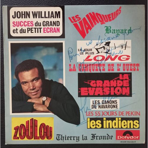 Autographe Dédicace De John William : Succès Du Grand Et Du Petit Écran : Thierry La Fronde, La Grande Évasion, Le Jour Le Plus Long, La Conquête De L'ouest, Bayard, Soleil Couchant, Boutique Axonalix