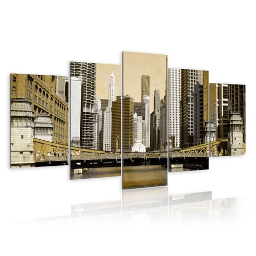 Tableau Villes New York - Vintage 100 x 50 cm