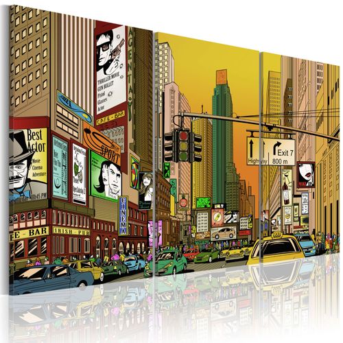 Tableau Villes Cartoon NYC 90 x 60 cm