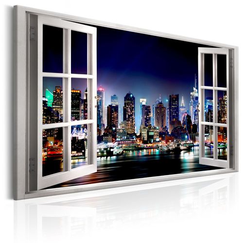 Tableau Villes Window: View of New York 90 x 60 cm