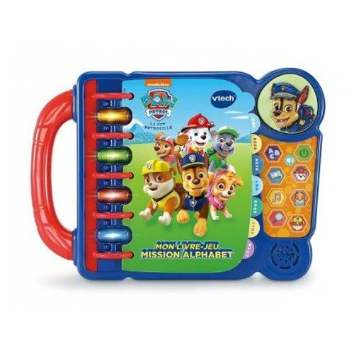 Pat Patrouille - Livre Jeu Interactif Alphabet, Version Fr - Jouet Educatif Enfant 3/7 Ans - Sonore, Musical - Set Apprentissage + Carte