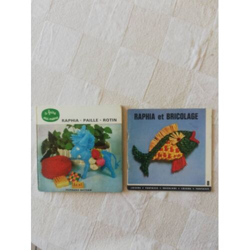 Lot Deux Livres Raphia-Paille-Rotin Et Raphia Et Bricolage 1967