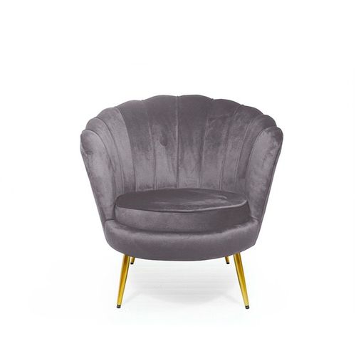 Fauteuil Arrondi Pied Or Gatsby - Gris