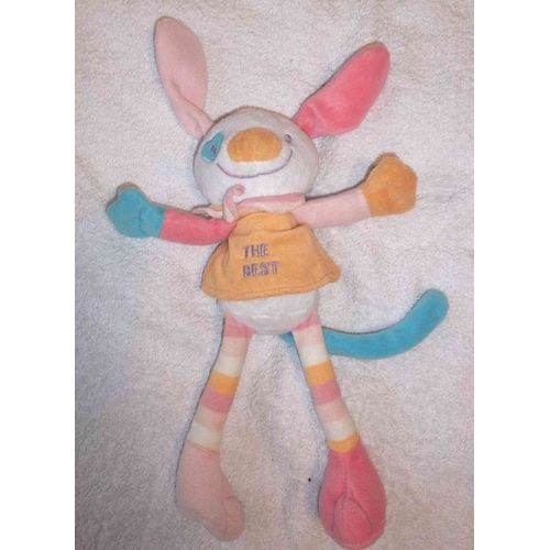 Doudou Chien Chat Lapin Kimbaloo La Halle The Best Rose Bleu Orange Blanc